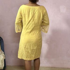 Yellow Embroidered Kurta