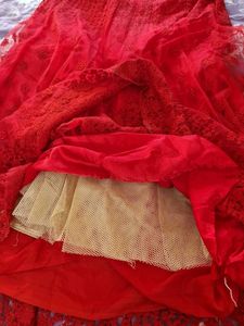 Red Crop Top Lehenga