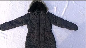 Quilted Winter Coat with fur Hood
