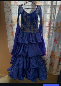 Stunning Royal Blue Ruffled Gown