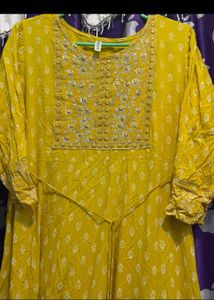 stylum Yellow Embroidered Kurta
