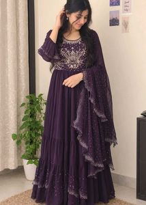 Embroidered Purple gown