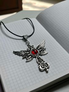 Gothic Winged Eye Pendant Necklace