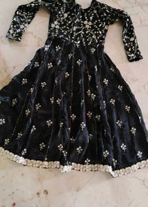Balck lehenga with long frock 🖤
