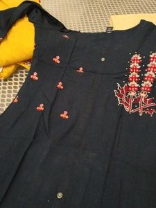 Embroidered Grey Kurti