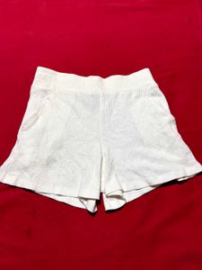 White Textured Kids Shorts – Age 10-11