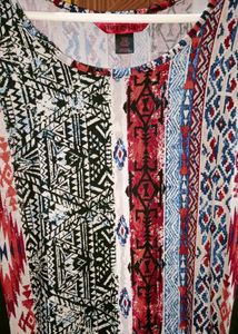 Boho Print Maxi Dress with Slits - (Brand -HOT KIS