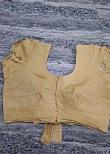 Elegant Tan Linen Blend Blouse