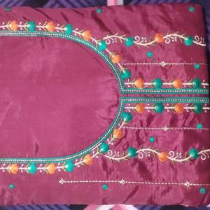 Brand New Maroon Silk Unstitched Suit | Festival