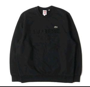 Supreme X LACOSTE Crewneck Black Sweatshirt