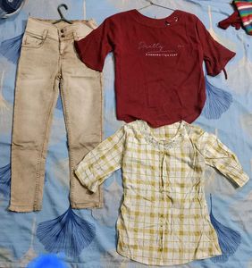 Girls' Clothing Bundle -2 top and 1 jeans