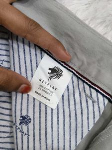 Men's Grey Casual Chinos