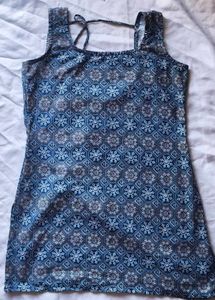 Blue Geometric Print Mini kurta