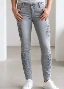Light Grey High-Waisted Denim Jeans