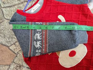 Reindeer theme kids sweater