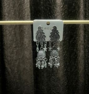 3 pair Silver Tone Drop Earrings