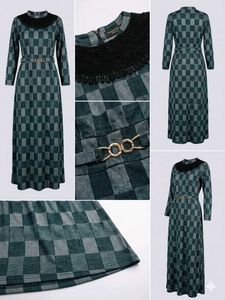 Grey-black Checkered Maxi Dress