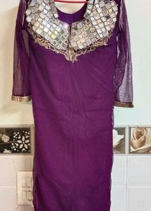 Net Lehnga with long kurta