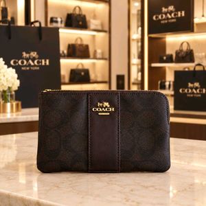 Coach Signature Canvas Wristlet