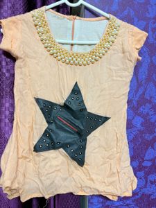 Cute Peach Star Top