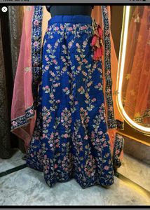 Royal Blue Embroidered Lehenga Choli Set designer