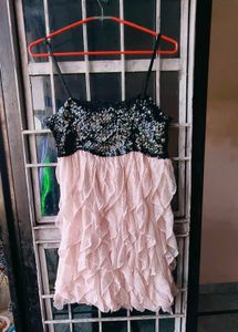 Very Amazing Sequence Work Layer Short Dress