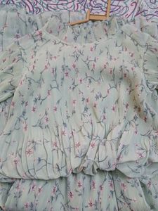 Plated Ruffle Dres