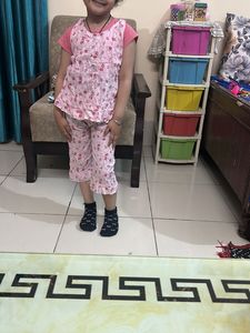 Cute Pink Floral Kurta Set