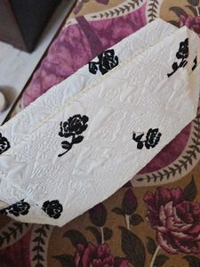 cream floral print make-up kit