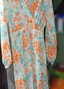 Floral Midi Chiffon Dress
