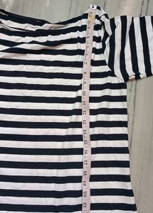 New Black, White Stripes Top