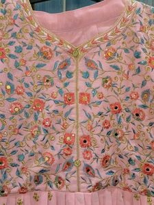 Elegant Pink Embroidered Kurta garara