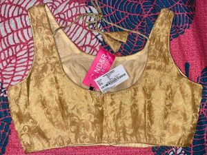 Elegant Gold Brocade Blouse