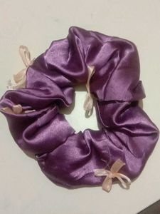 Purple Satin Scrunchie