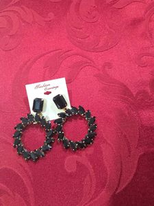 Elegant Black Hoop Earrings