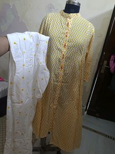Asymmetric Cotton Kurta Set