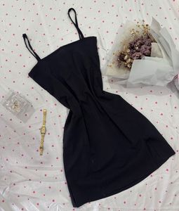 Black Spaghetti Strap Mini Dress