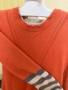 Orange Knit Sweater Dress