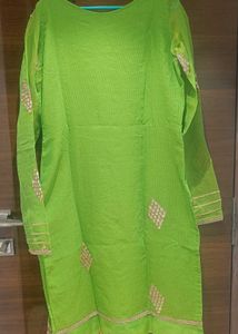 Green Embellished Kurta