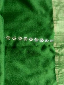 Elegant Green Saree with Embellishments