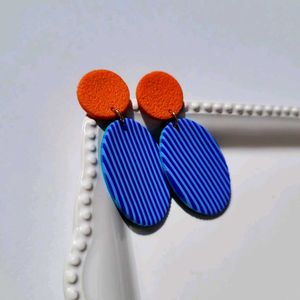 Bold Striped Oval Earrings