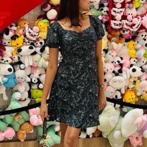 Stylish Printed Puff Sleeve Dress