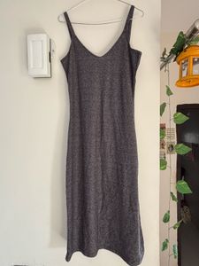 Gray Sleeveless Midi Dress