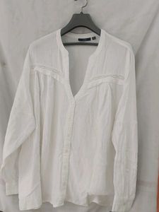 Classic White Lace Trim top