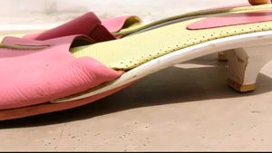 Chic Pink &amp; Yellow Flat Sandals