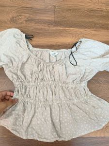Chic Smocked Floral Print Top