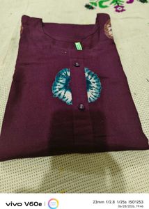 Maroon Tie-Dye Kurta and Dupatta