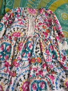 Vibrant Floral Print Kurta
