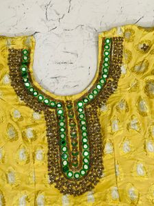 Yellow Embroidered Kurti Top