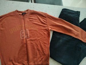 Orange "Portugal 81" Sweatshirt &amp; Black Jeans